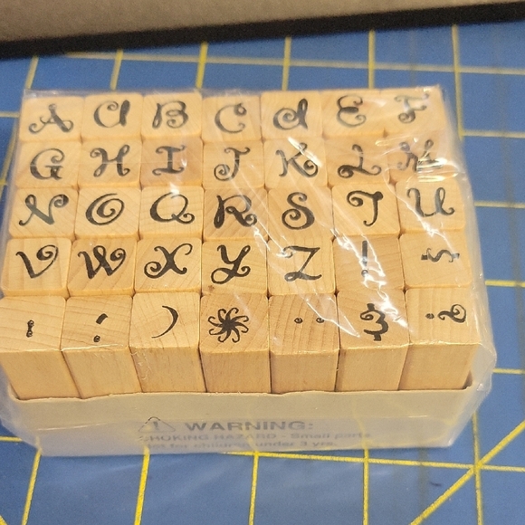 Wooden Alphabet Stamp Set of 35 - Picture 1 of 2